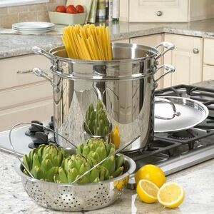Fagor America for macys MULTIPOT PASTA/STeamer
8 QT SET (4 pc)
Stainless steel